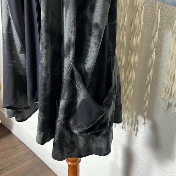 Ronan Chen Black Gray Lagen Look Open Front Cardigan Size 3(M) - Picture 2 of 10